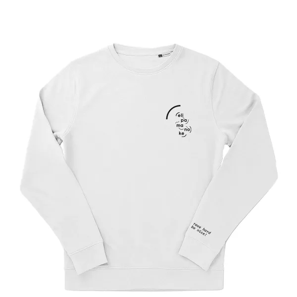 elipamanoke logo small klein sweater pullover white weiss
